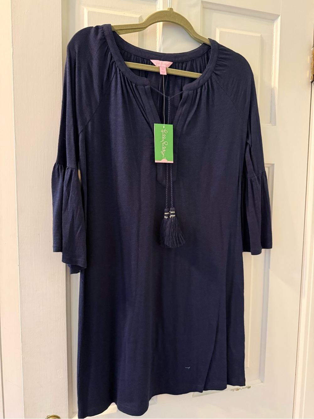 Lilly Pulitzer Navy Tassel-Trim Mini Dress
